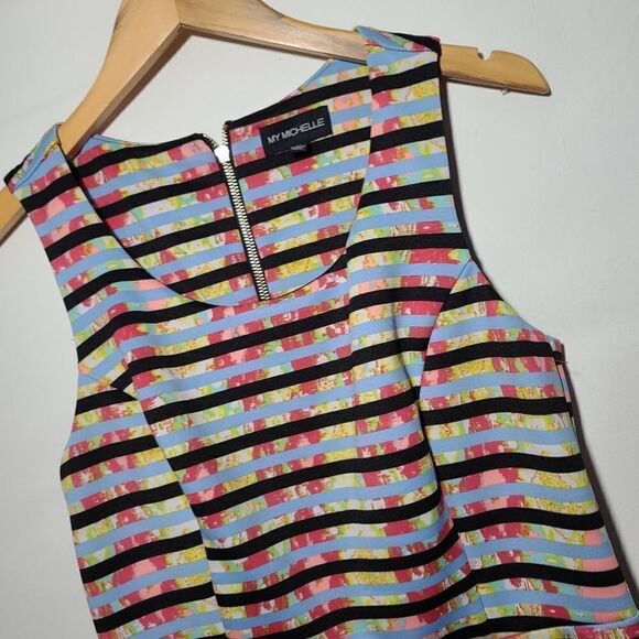 My Michelle Multicolor Striped Skater Dress - Picture 13 of 15